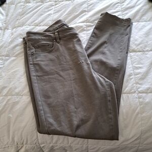 A33 Ann Taylor Factory Straight Leg Cotton Flexible Fit Stretch Button Front 10